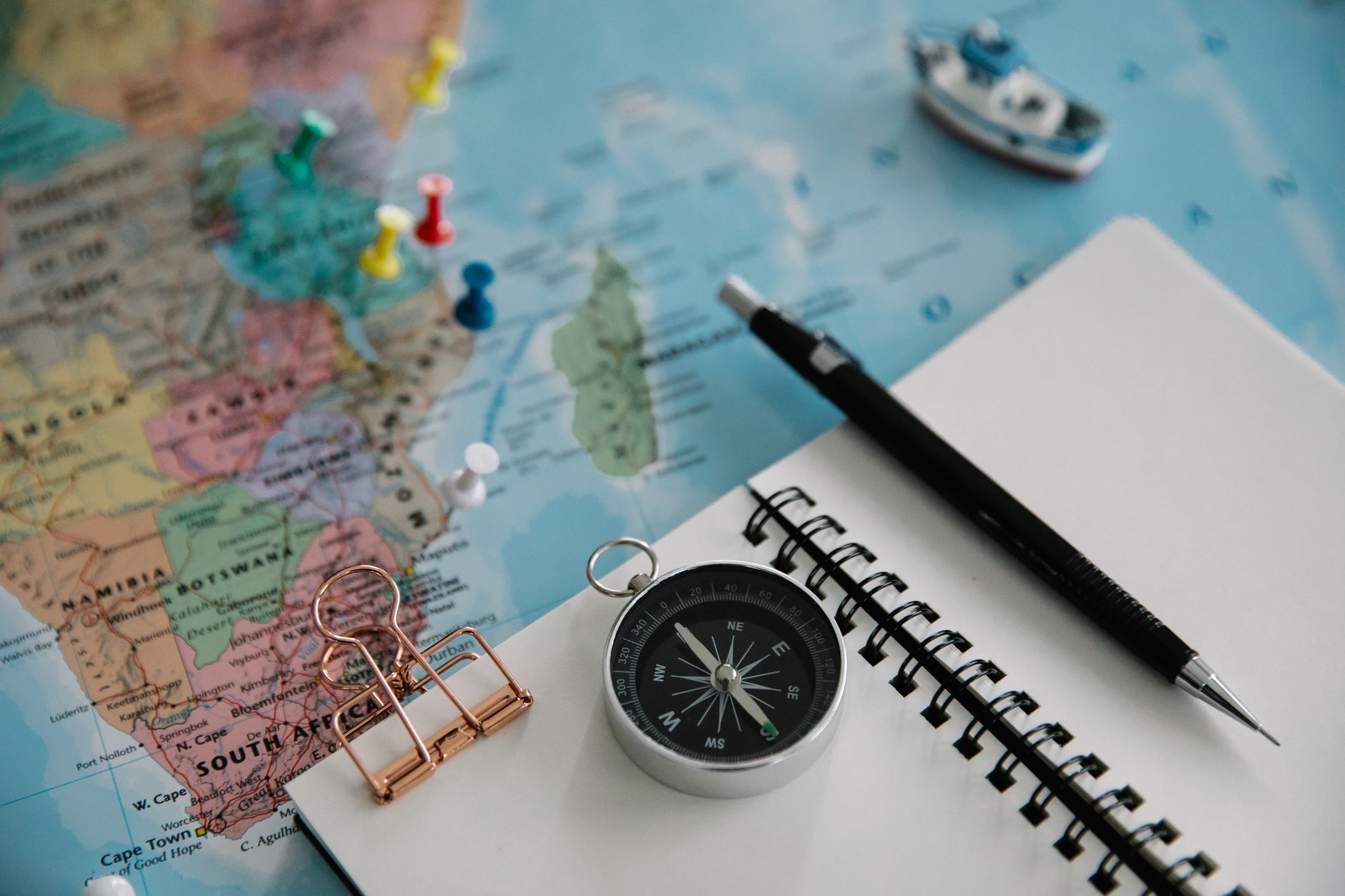 Custom route mapping on wooden desk